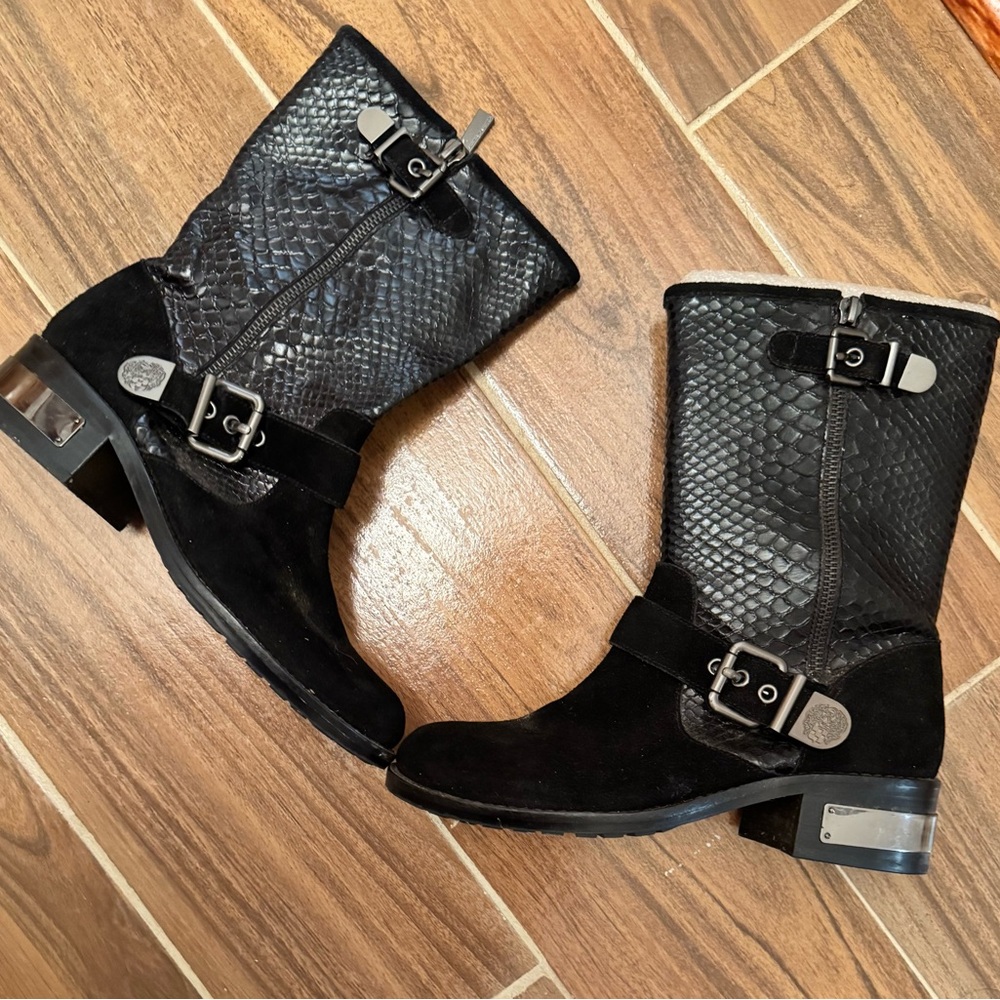 Vince Camuto Women's Verona 'Witty' Snake Embossed Moto Boot 8.5